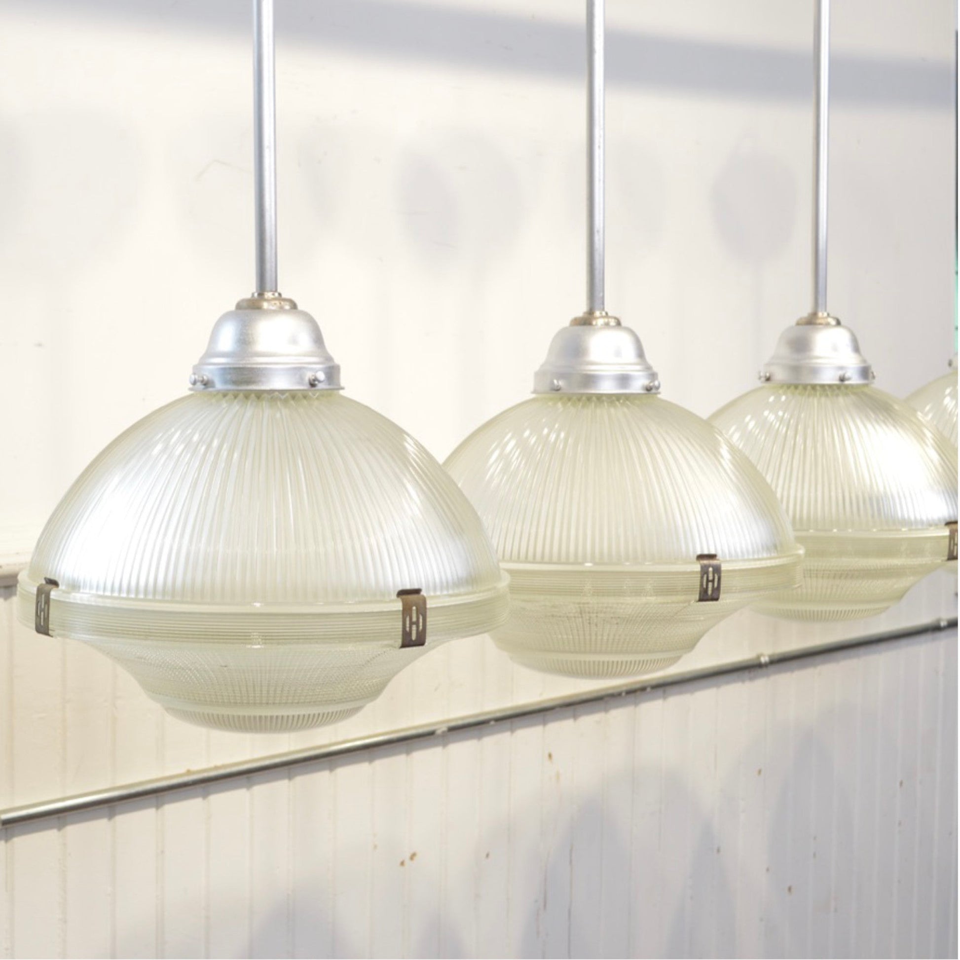 Extra Large Holophane Chapel Pendant Lights - Salvage-Garden