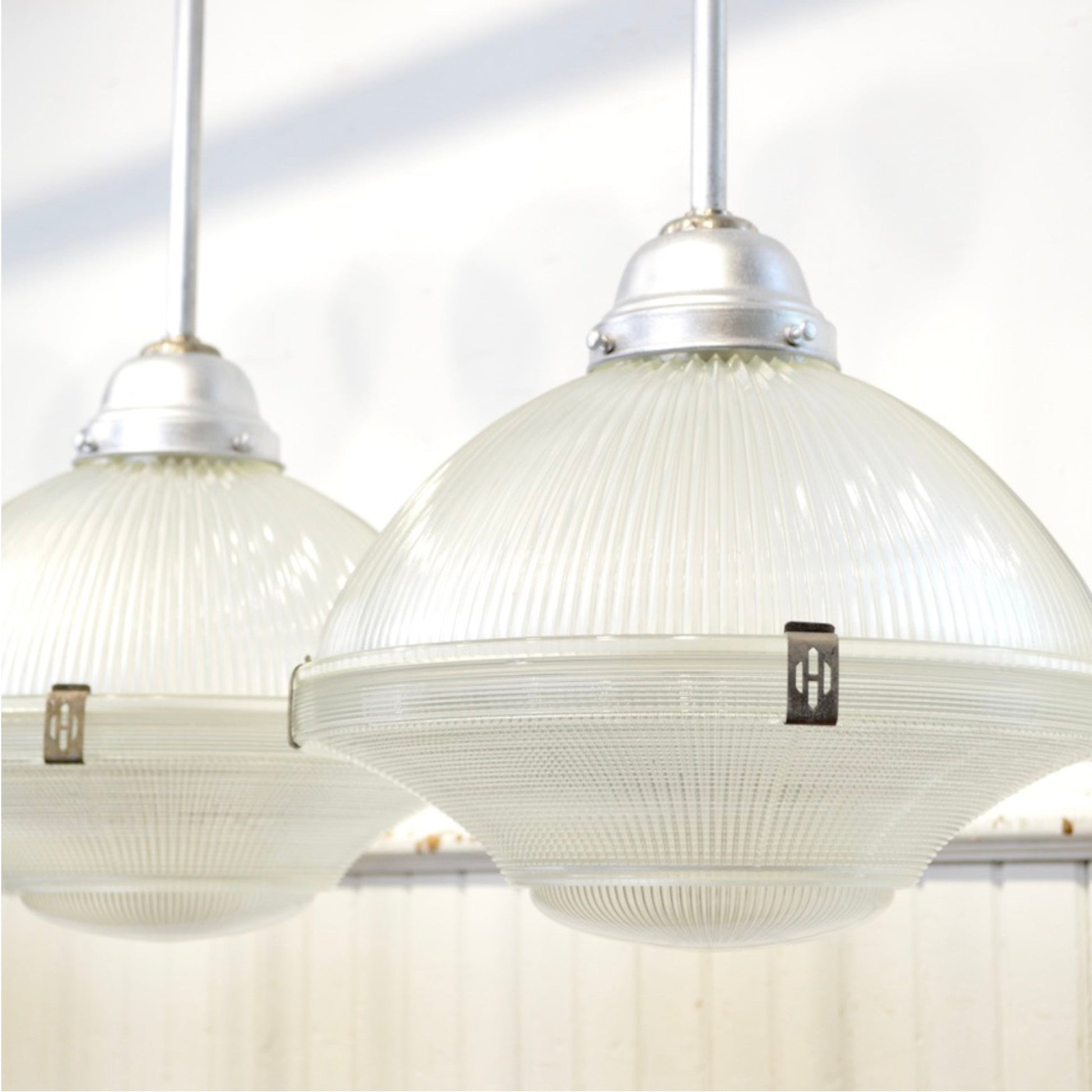 Extra Large Holophane Chapel Pendant Lights - Salvage-Garden