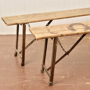 Folding Military Trestle Benches - Salvage-Garden