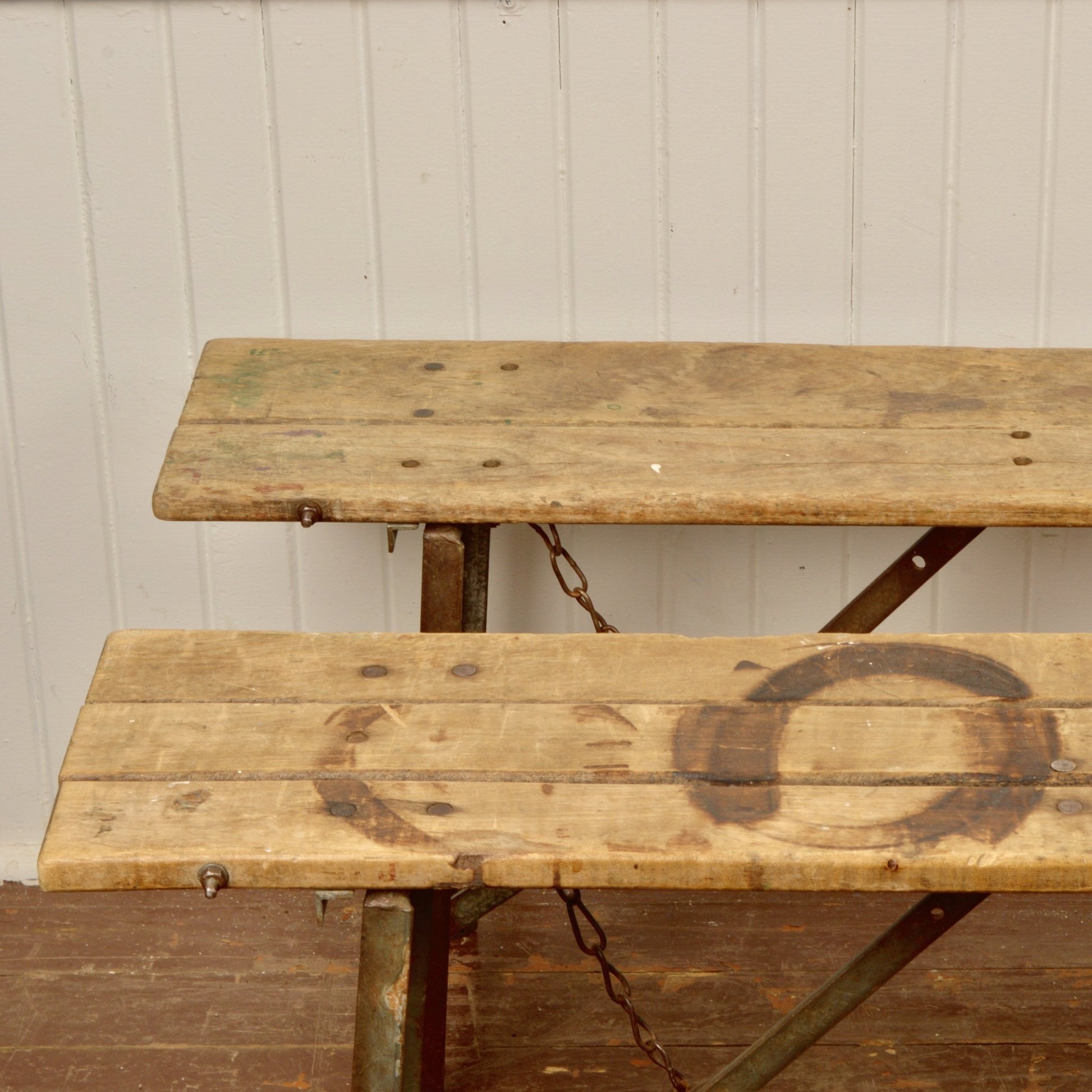 Folding Military Trestle Benches - Salvage-Garden
