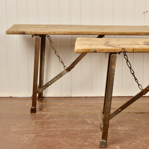 Folding Military Trestle Benches - Salvage-Garden