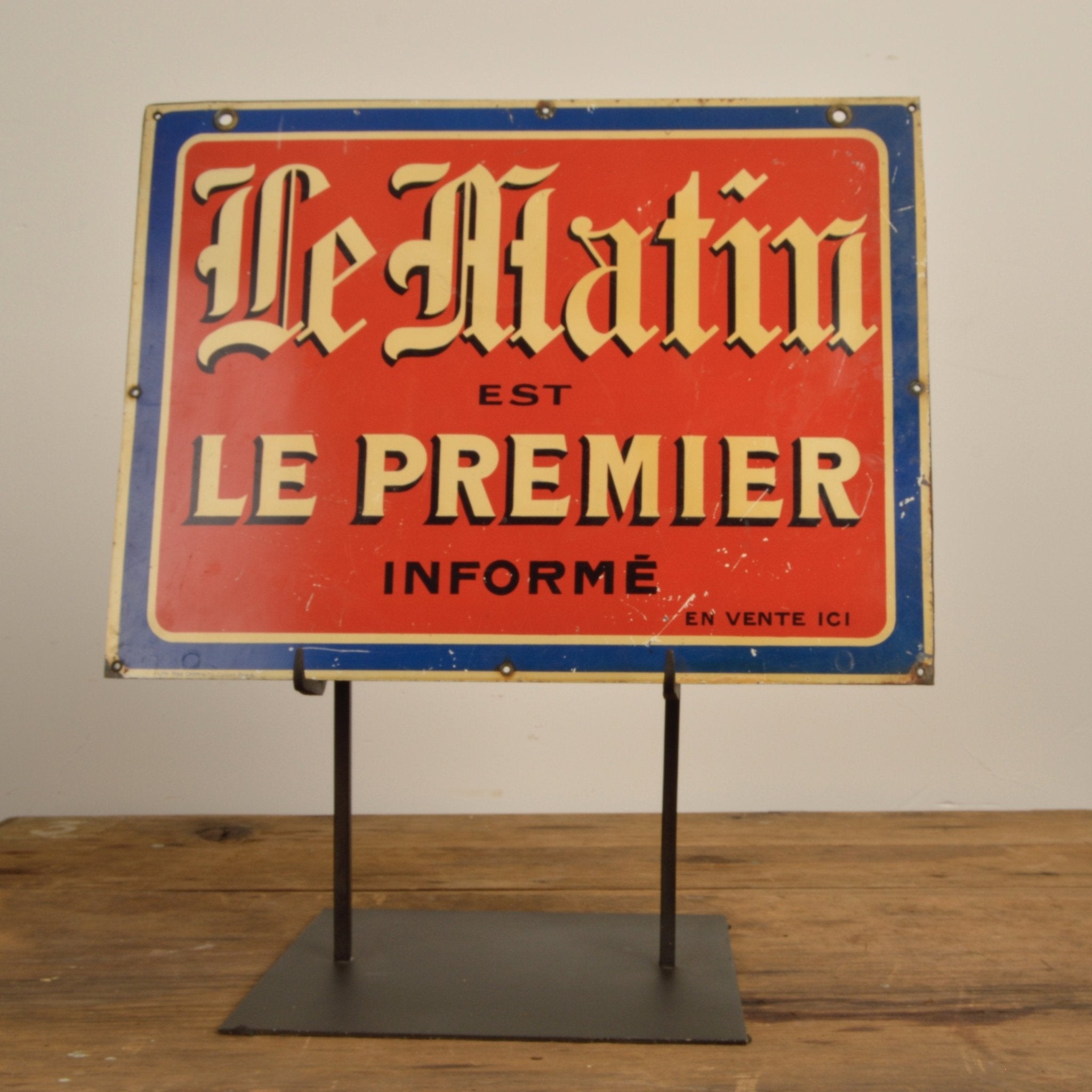 French Printed Metal Advertising Sign - Salvage-Garden