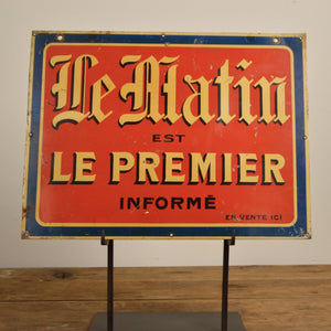 French Printed Metal Advertising Sign - Salvage-Garden