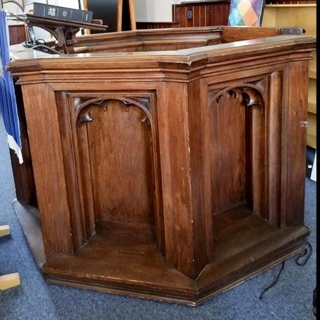 Gothic Revival Pulpit With 6 Carved Panels - Salvage-Garden