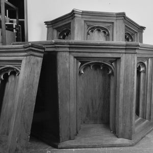 Gothic Revival Pulpit With 6 Carved Panels - Salvage-Garden