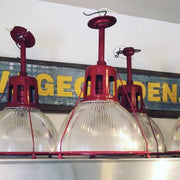 Holophane Lights In Red - Salvage-Garden