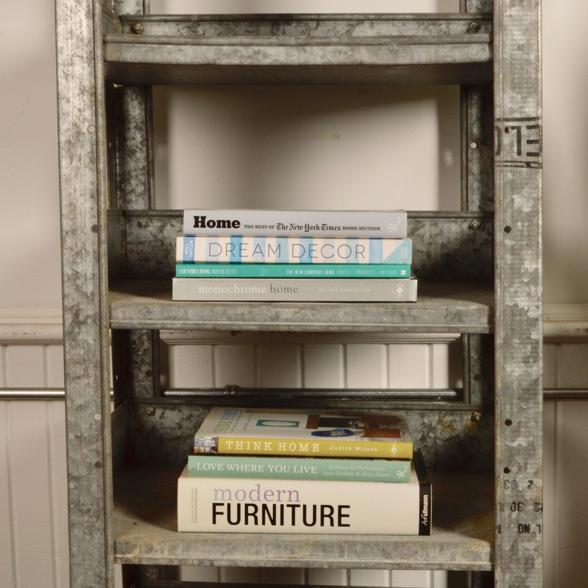 Industrial Galvanized Steel Shelf - Salvage-Garden