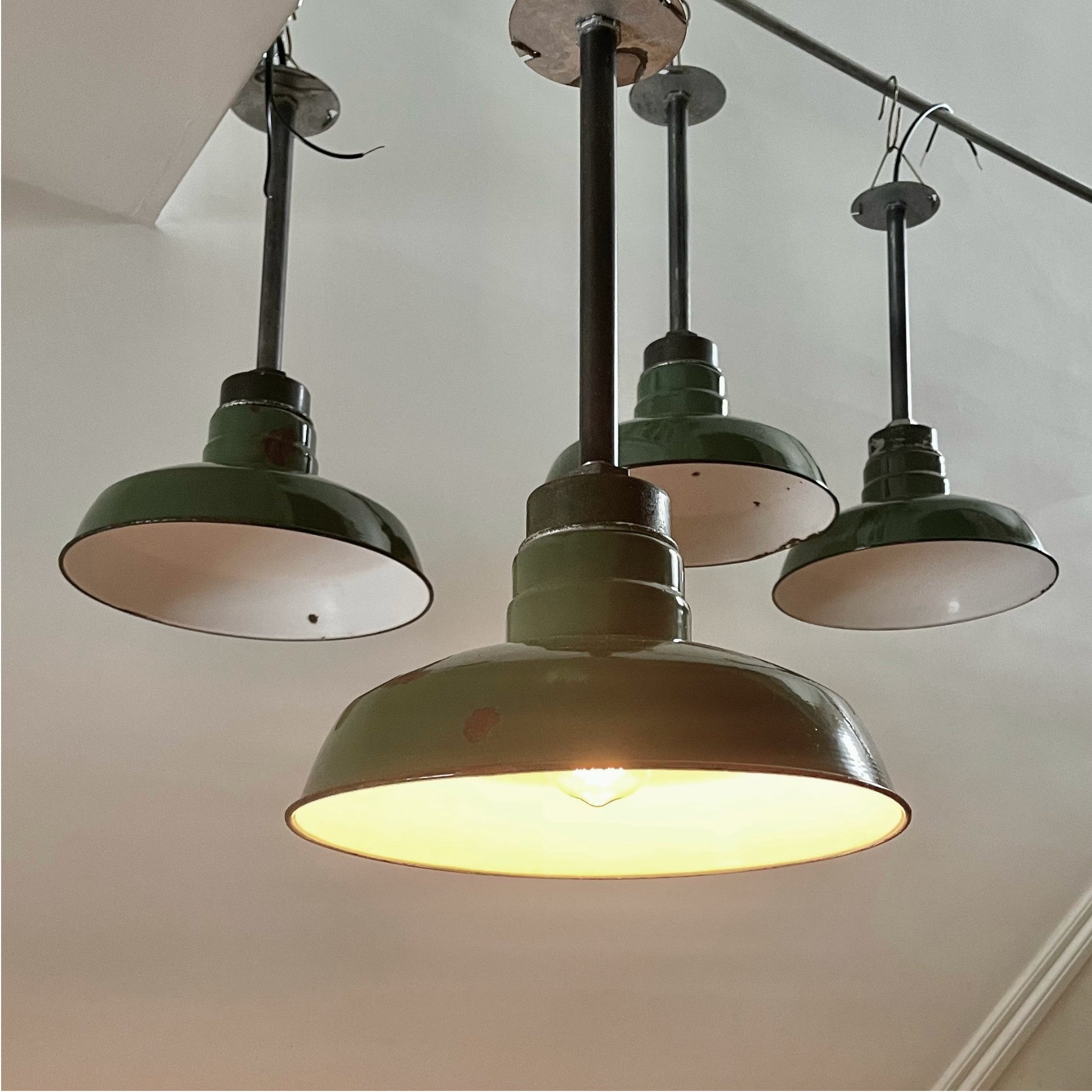 Industrial Pendant Lights, Set of 4 - Salvage-Garden