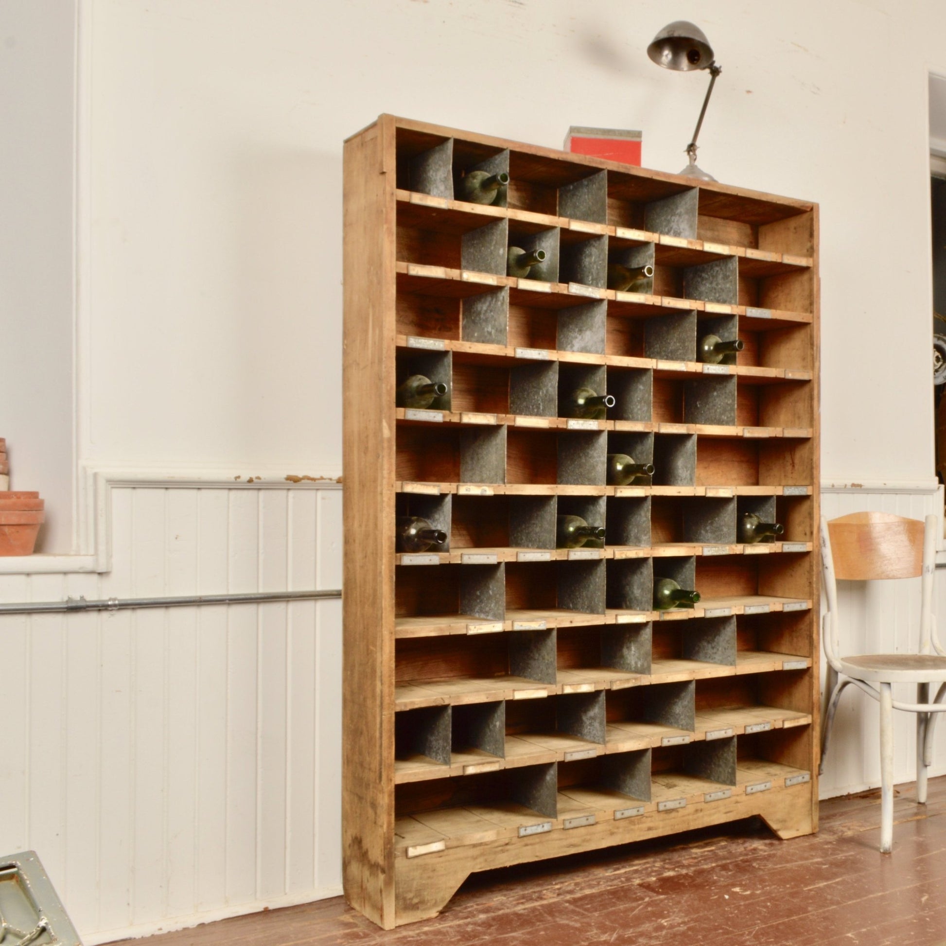 Industrial Pine Cubby Shelf - Salvage-Garden