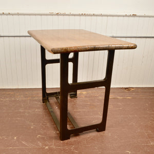Industrial Table with Reclaimed Oak Top - Salvage-Garden