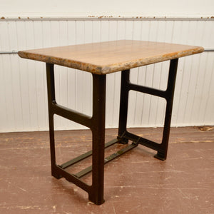 Industrial Table with Reclaimed Oak Top - Salvage-Garden