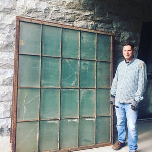 Large Factory Windows With Safety Glass - Salvage-Garden