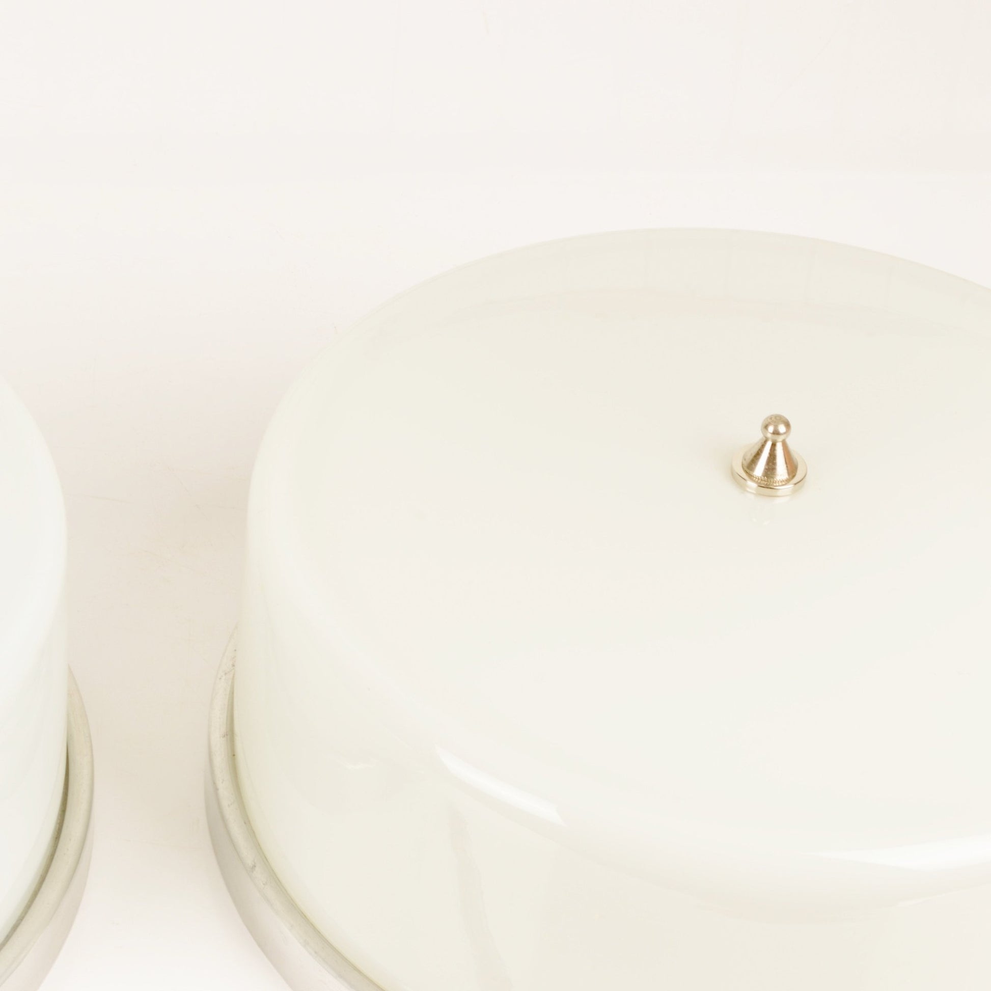 Large Vintage Milk Glass Light Fixture - Salvage-Garden