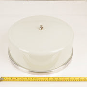 Large Vintage Milk Glass Light Fixture - Salvage-Garden