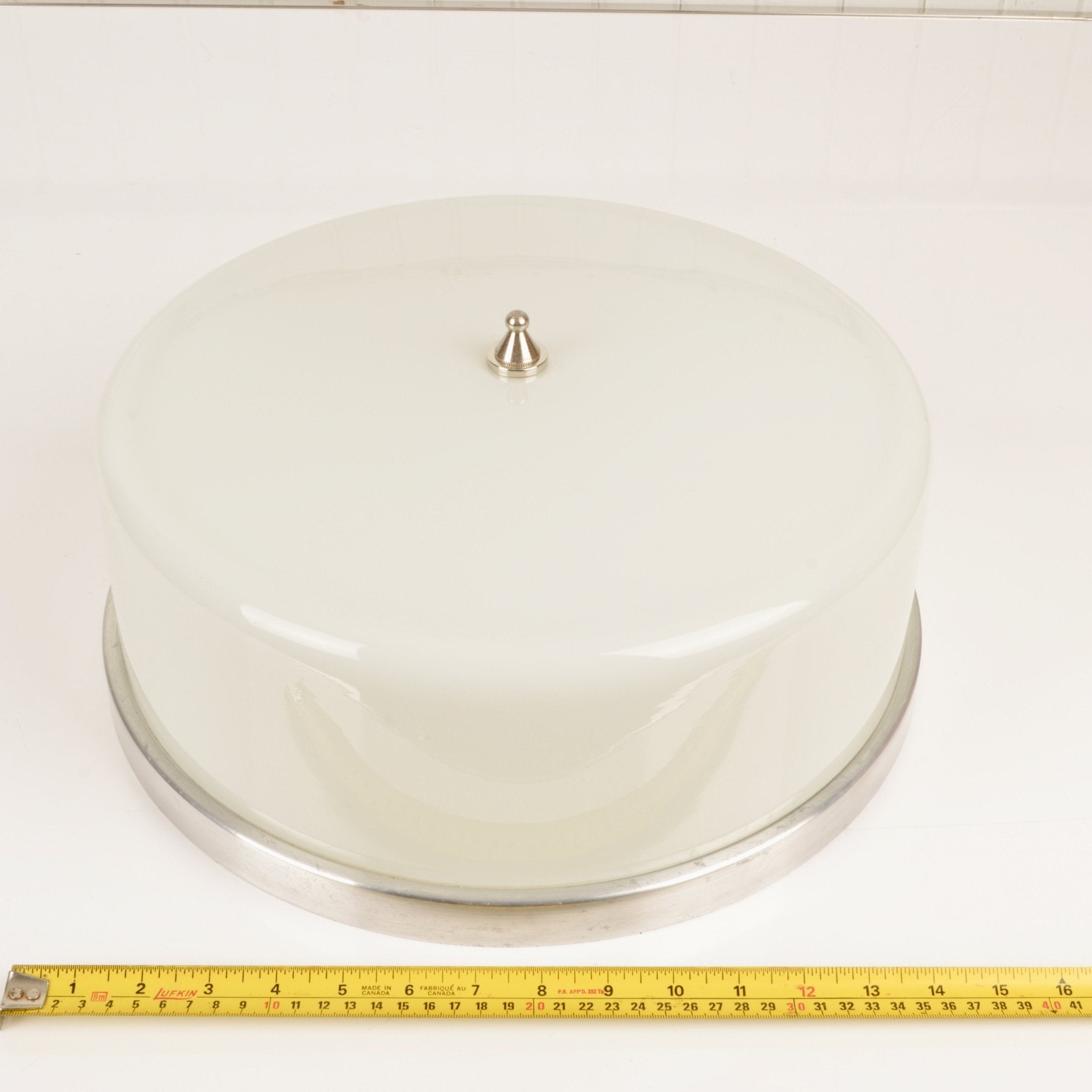 Large Vintage Milk Glass Light Fixture - Salvage-Garden