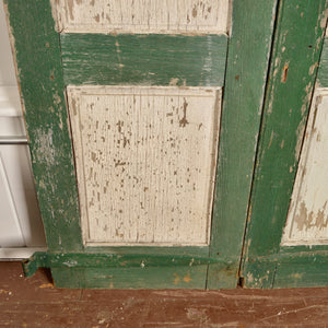 Late 18th Century Wood Shutters Original Strap Hinges Salvage-Garden