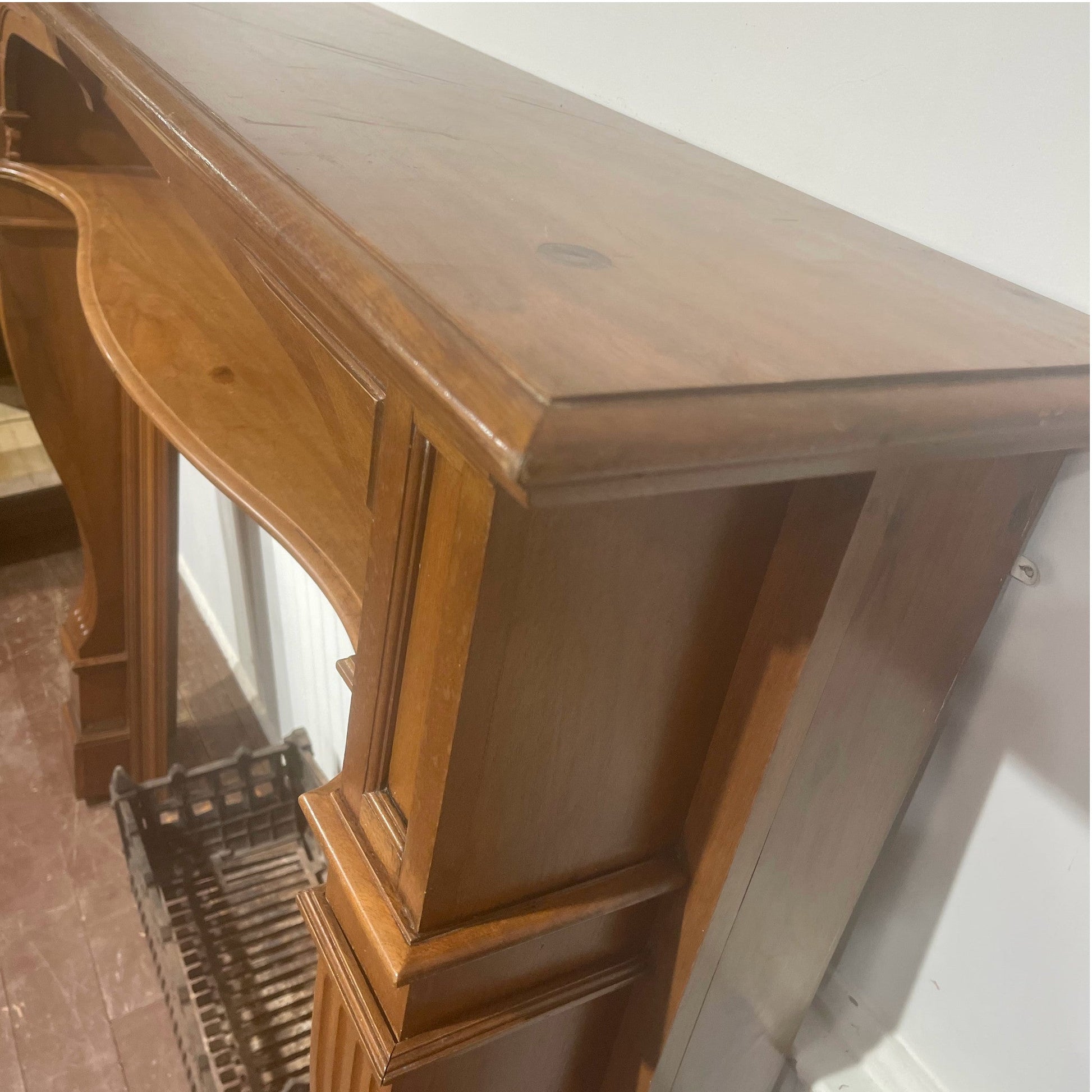 Late 19th Century Walnut Fireplace Surround - Salvage-Garden