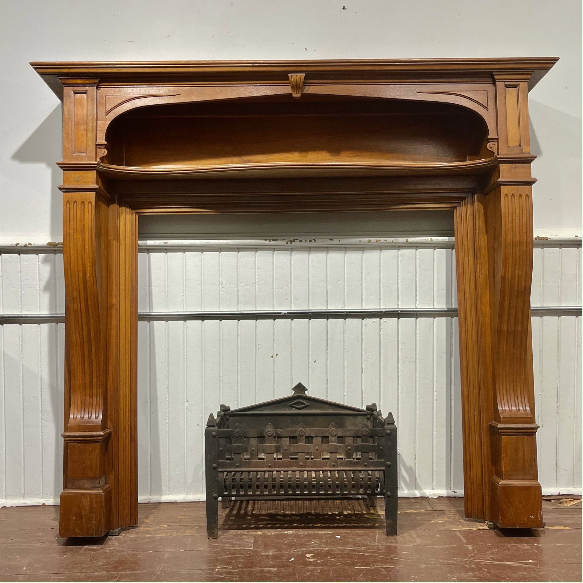 Late 19th Century Walnut Fireplace Surround - Salvage-Garden