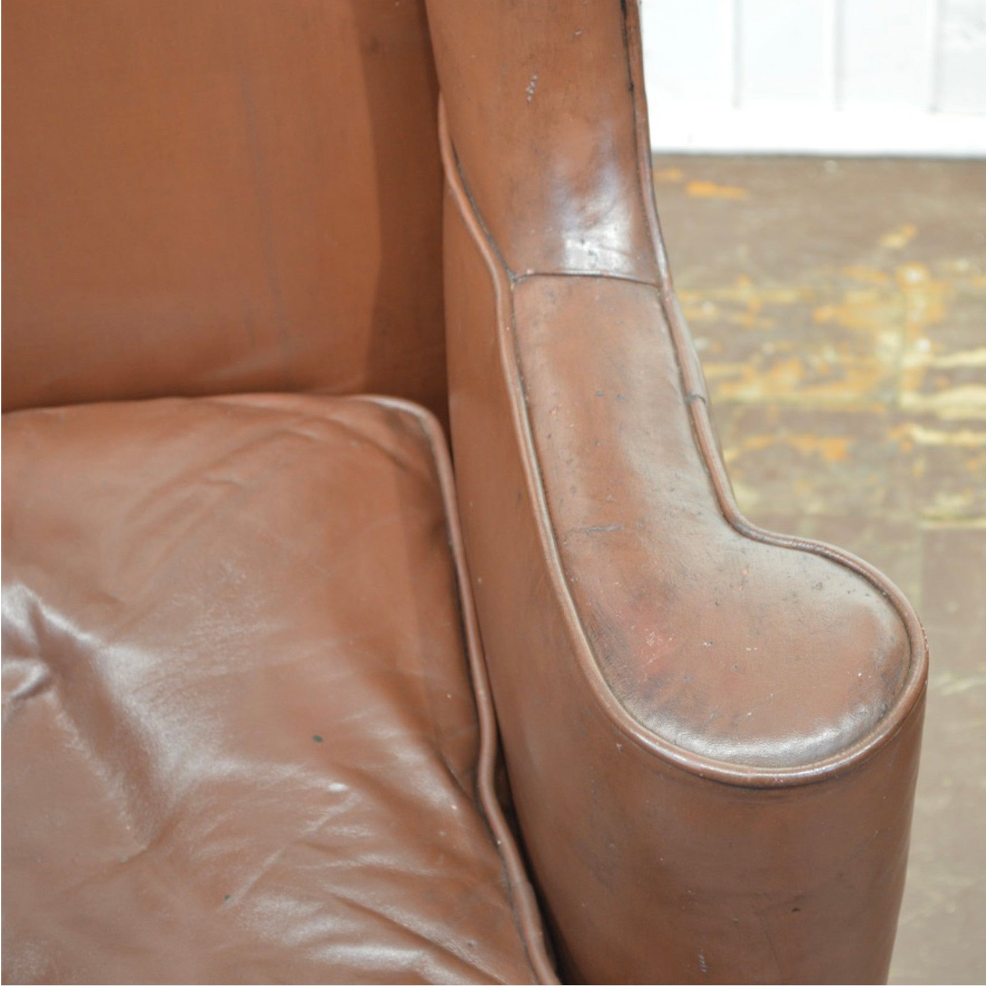 Leather Wing Back Chairs - Salvage-Garden