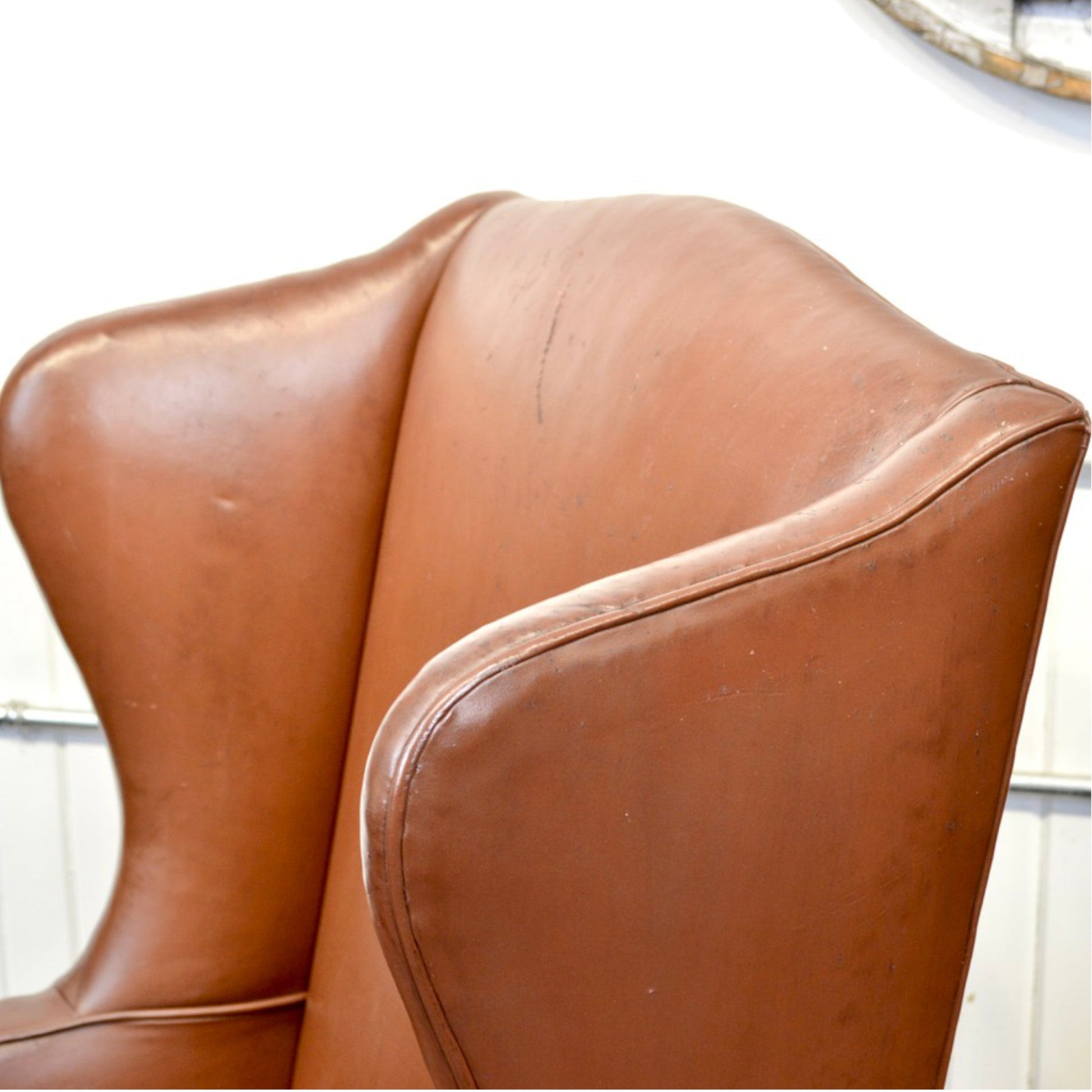 Leather Wing Back Chairs - Salvage-Garden