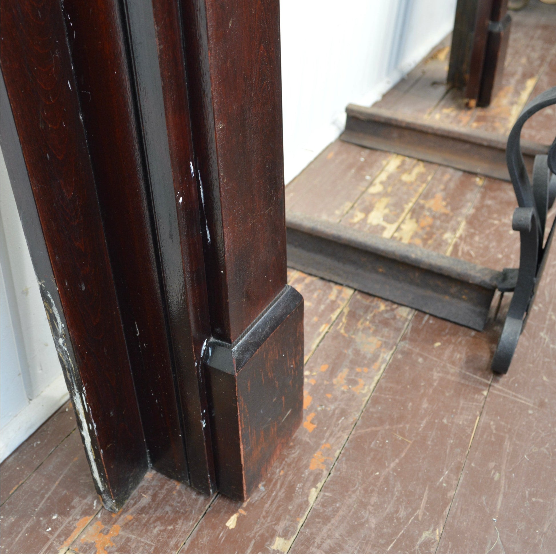 Mahogany Fireplace Mantel With Bevelled Mirror - Salvage-Garden