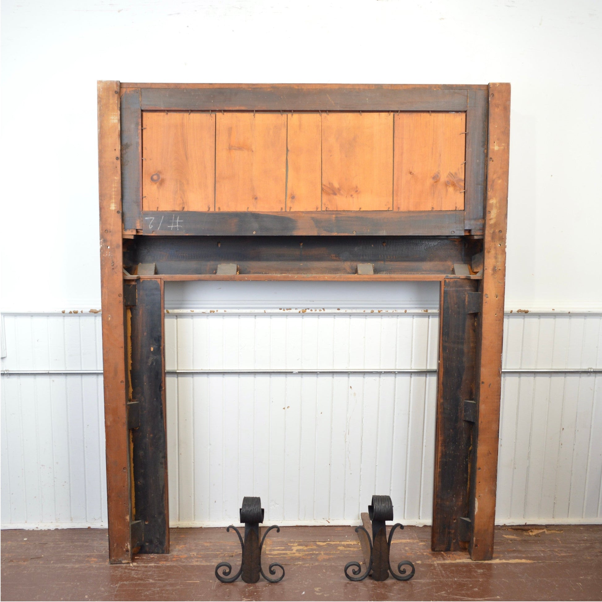 Mahogany Fireplace Mantel With Bevelled Mirror - Salvage-Garden