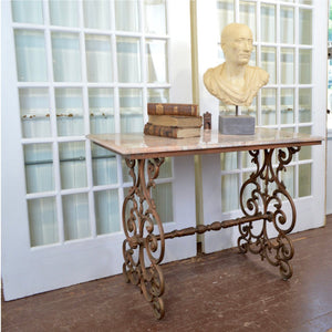 Marble Top Console Table - Salvage-Garden