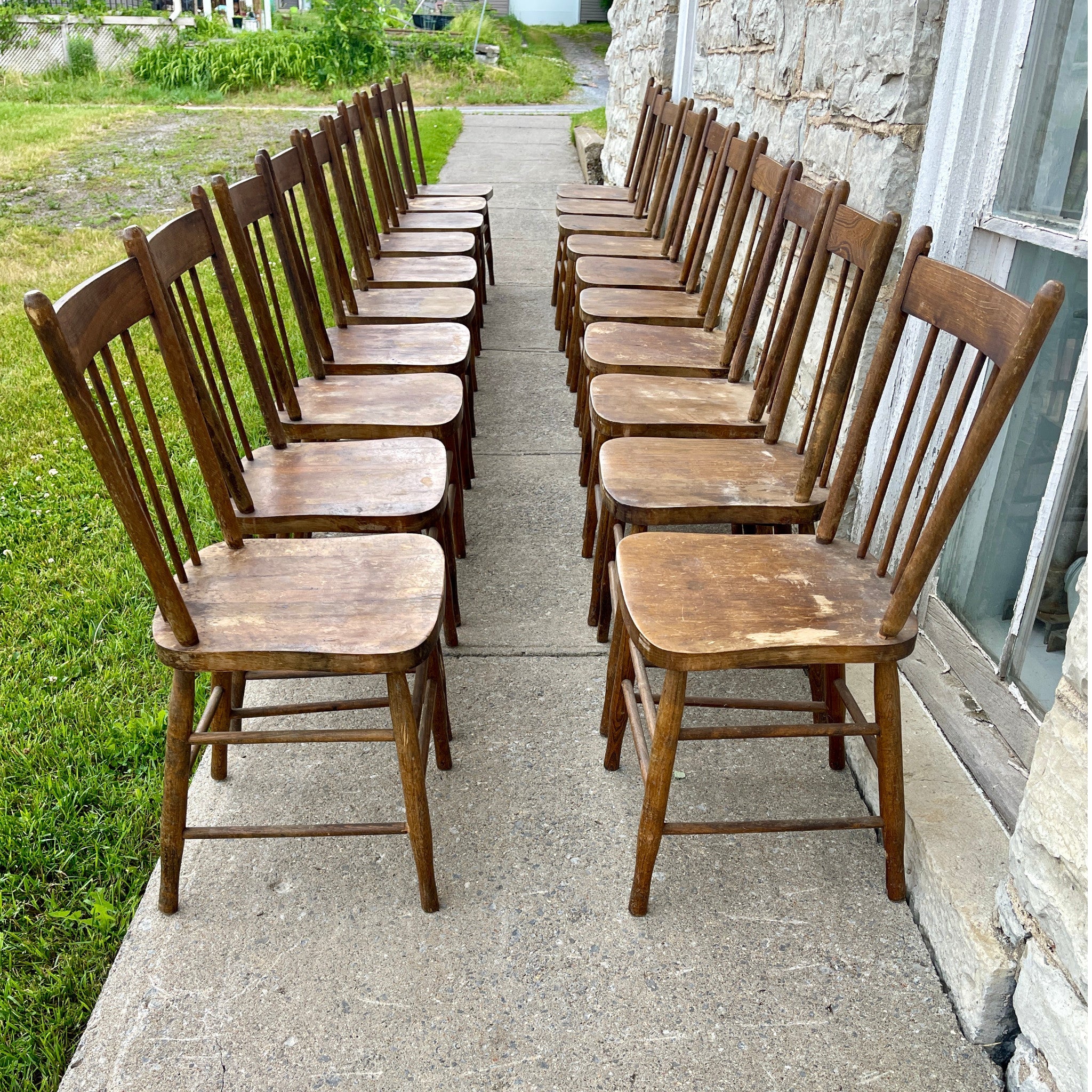 Meeting House Chairs Set of 20 - Salvage-Garden
