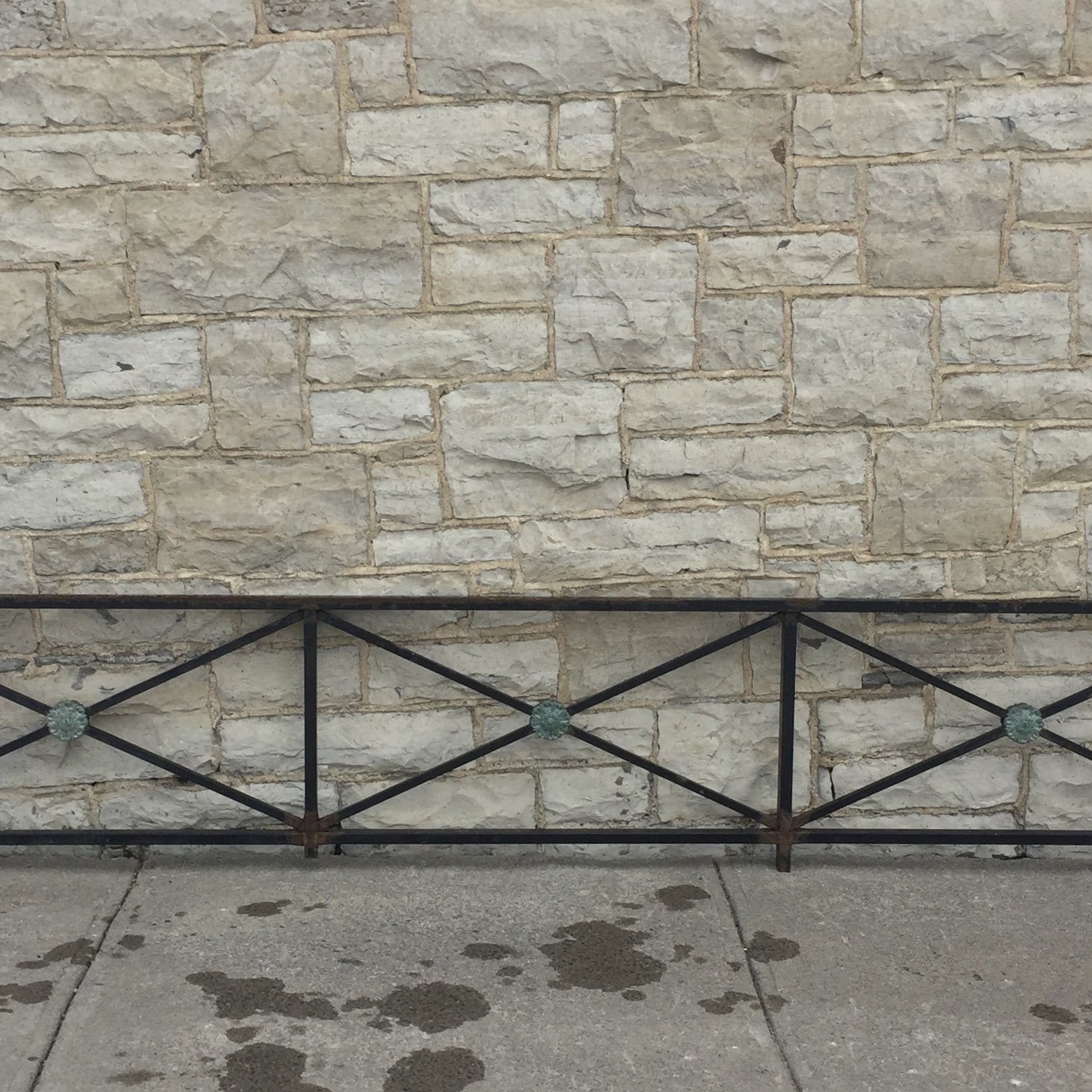 Metal Railings with Brass Medallions Salvage-Garden