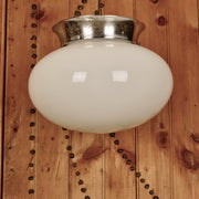 Mid Century Chrome Light With Oval Opaline Shade - Salvage-Garden