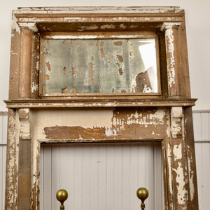 Oak Fireplace Mantel With Antique Mirror Salvage-Garden