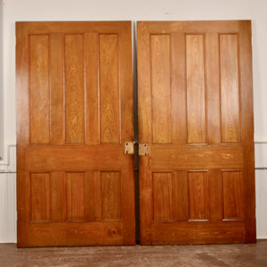 Pair Of Extra Wide Antique 6 Panel Doors - Salvage-Garden