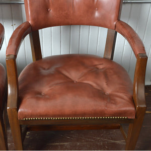 Pair of Vintage Leather Arm Chairs - Salvage-Garden