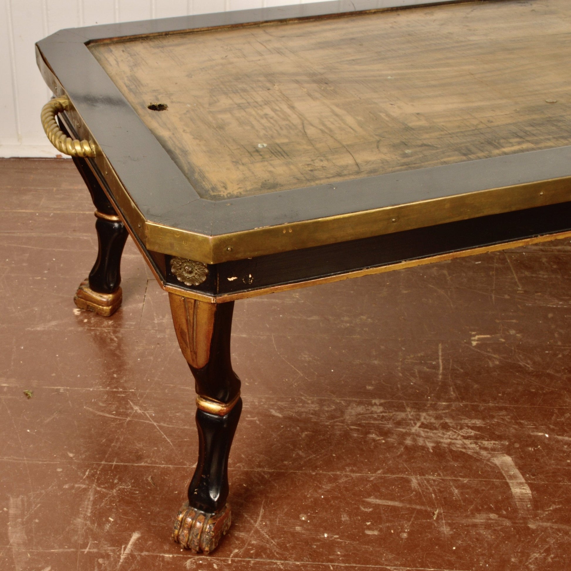 Rare Angelo Romano Black Lacquer Coffee Table - Salvage-Garden