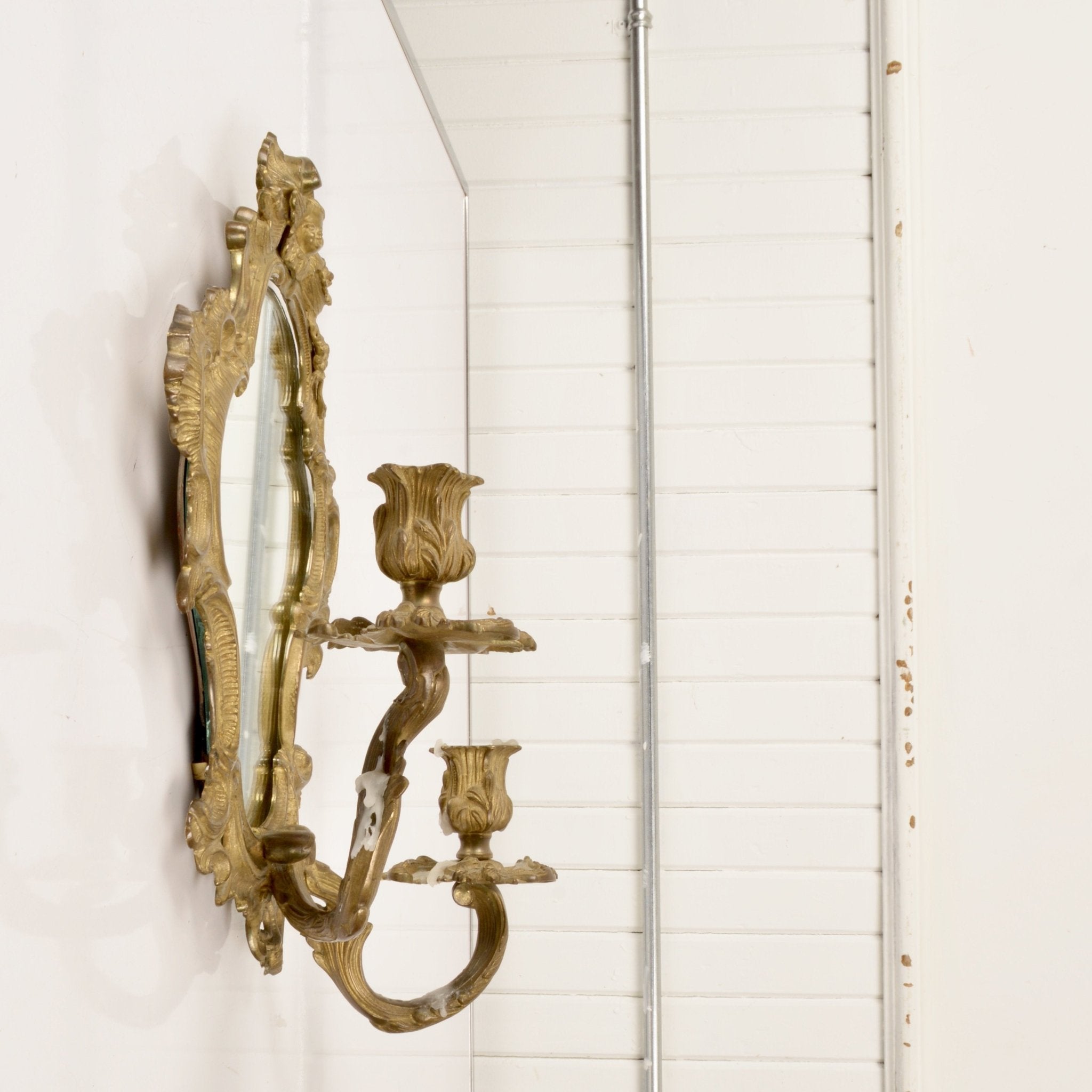 Rococo Sconces With Mirrored Back - Salvage-Garden