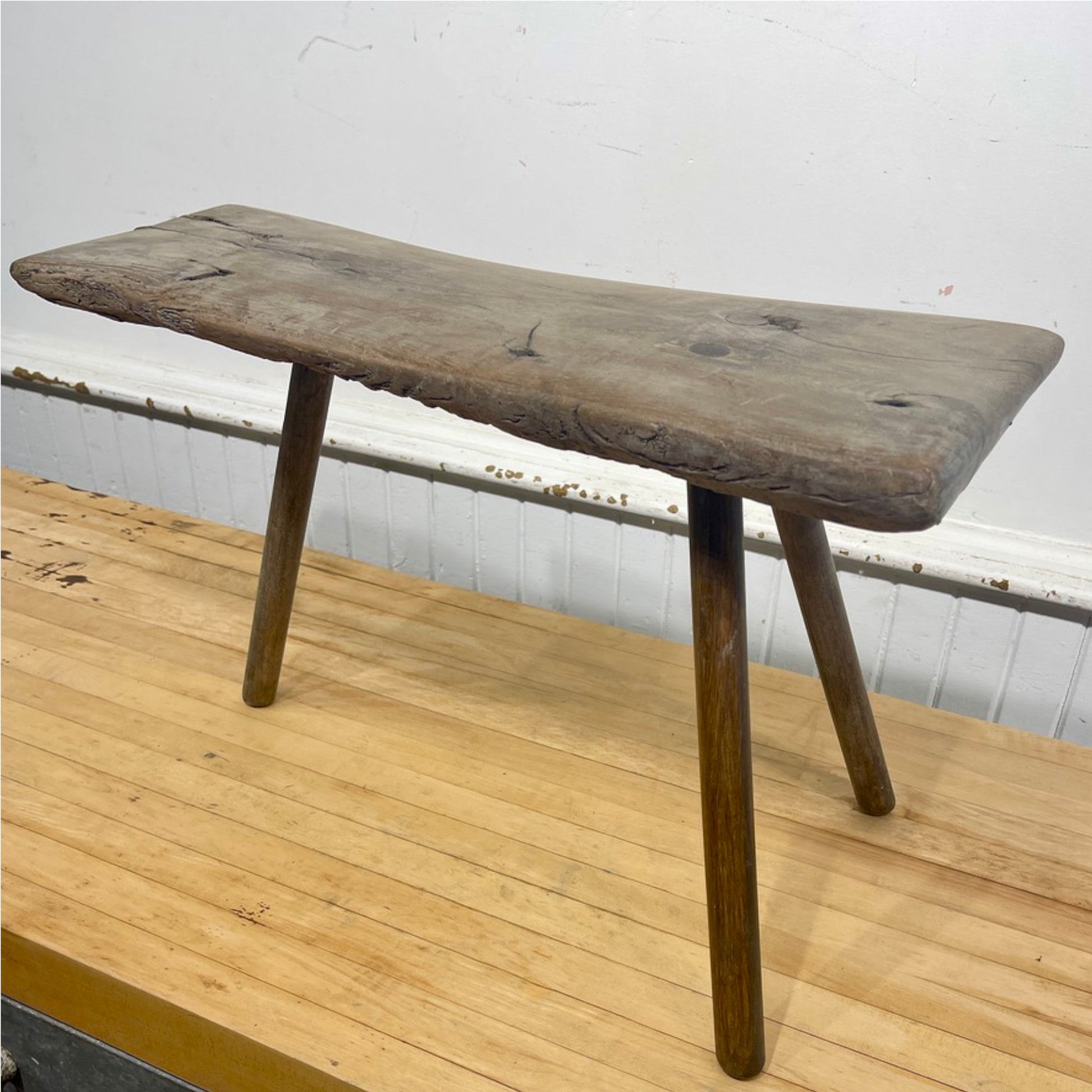 Rustic Antique Three Legged Stool - Salvage-Garden