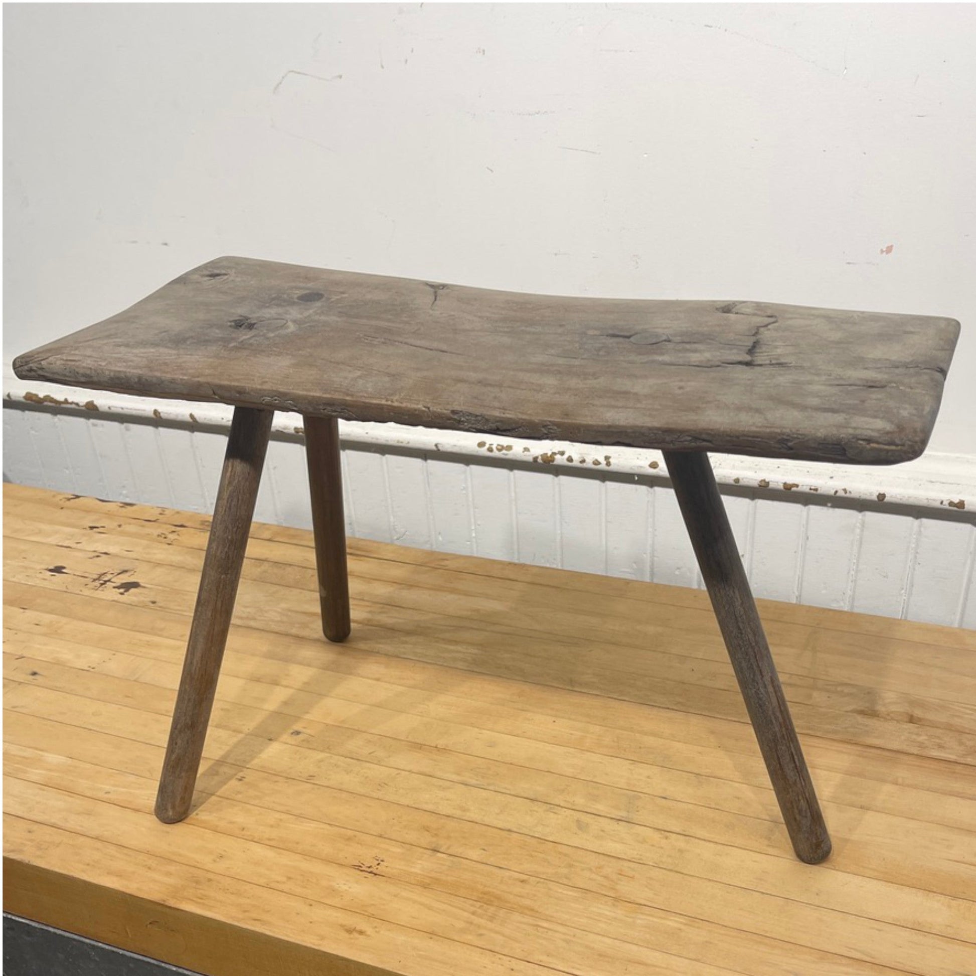 Rustic Antique Three Legged Stool - Salvage-Garden