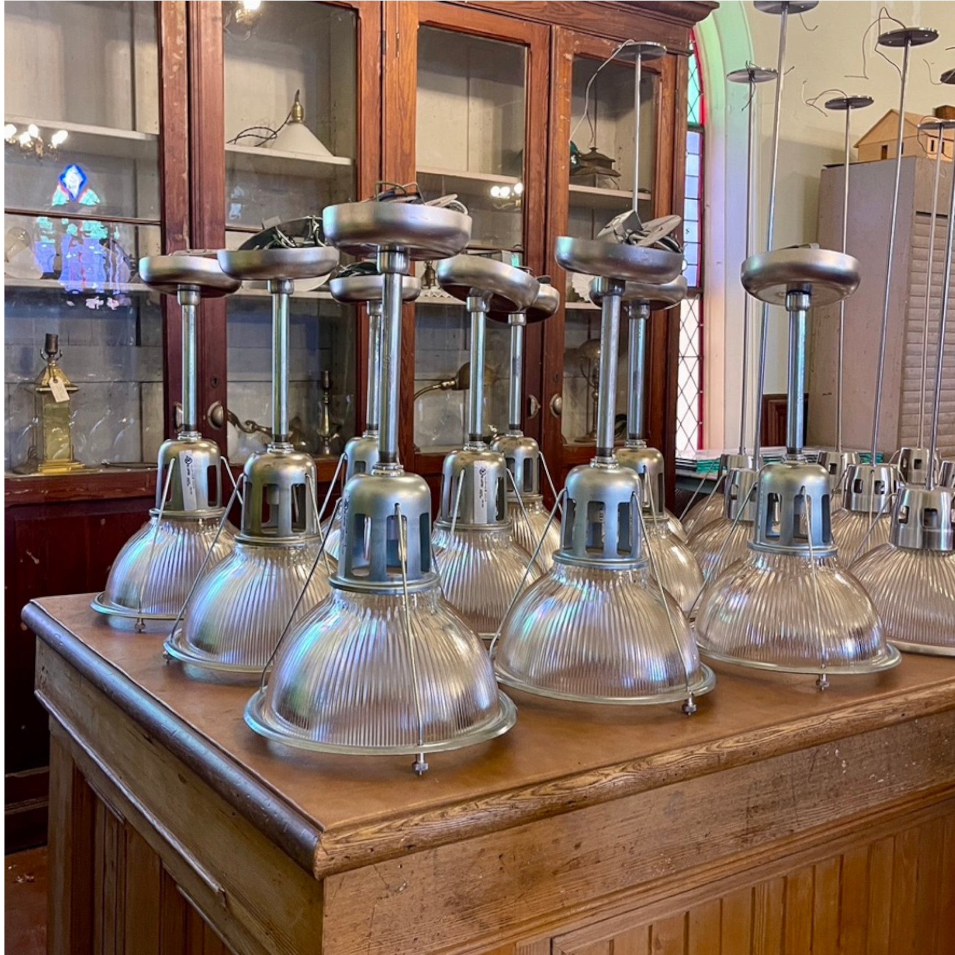 Set of 11 Holophane Lights - Salvage-Garden