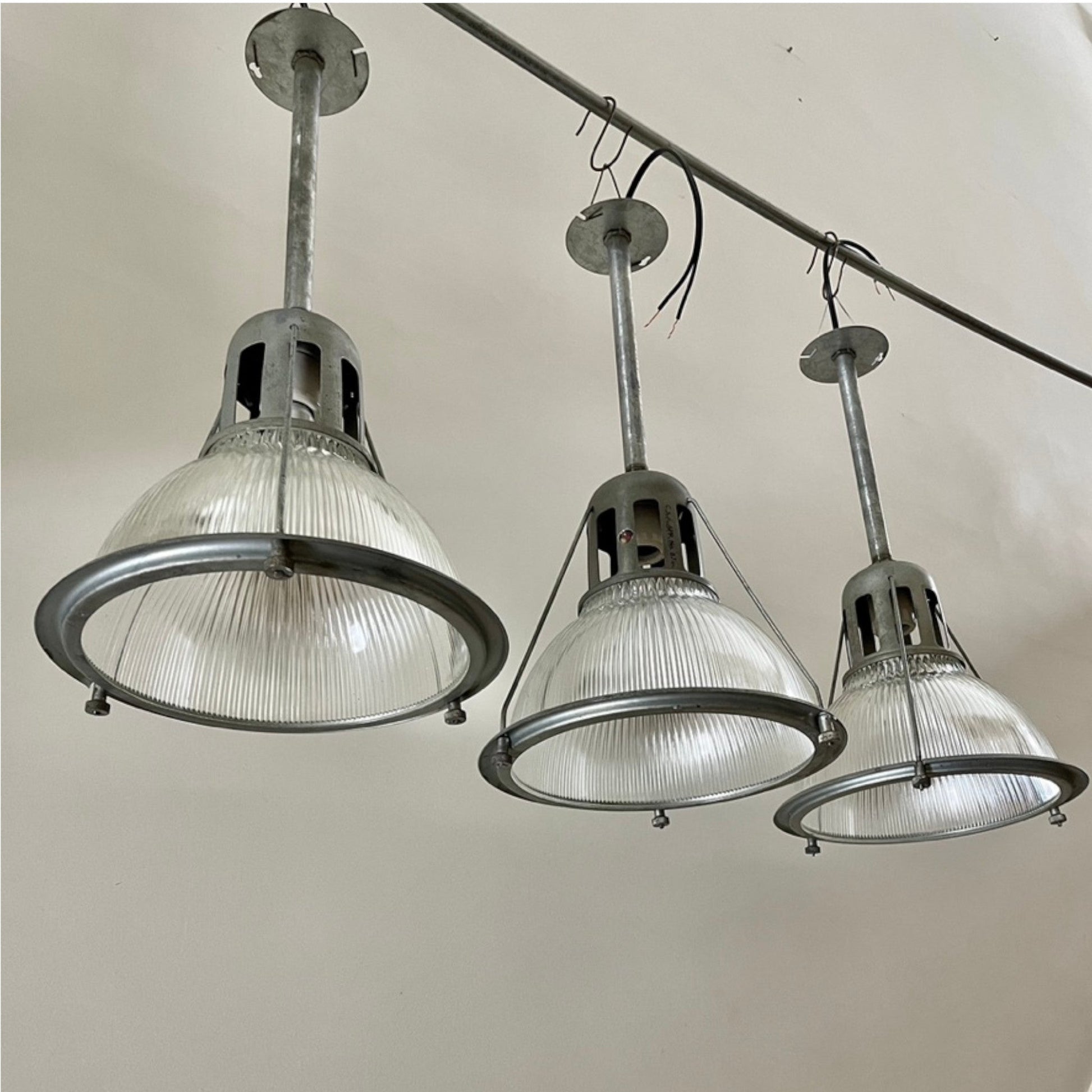 Set of Holophane Pendant Lights - Salvage-Garden