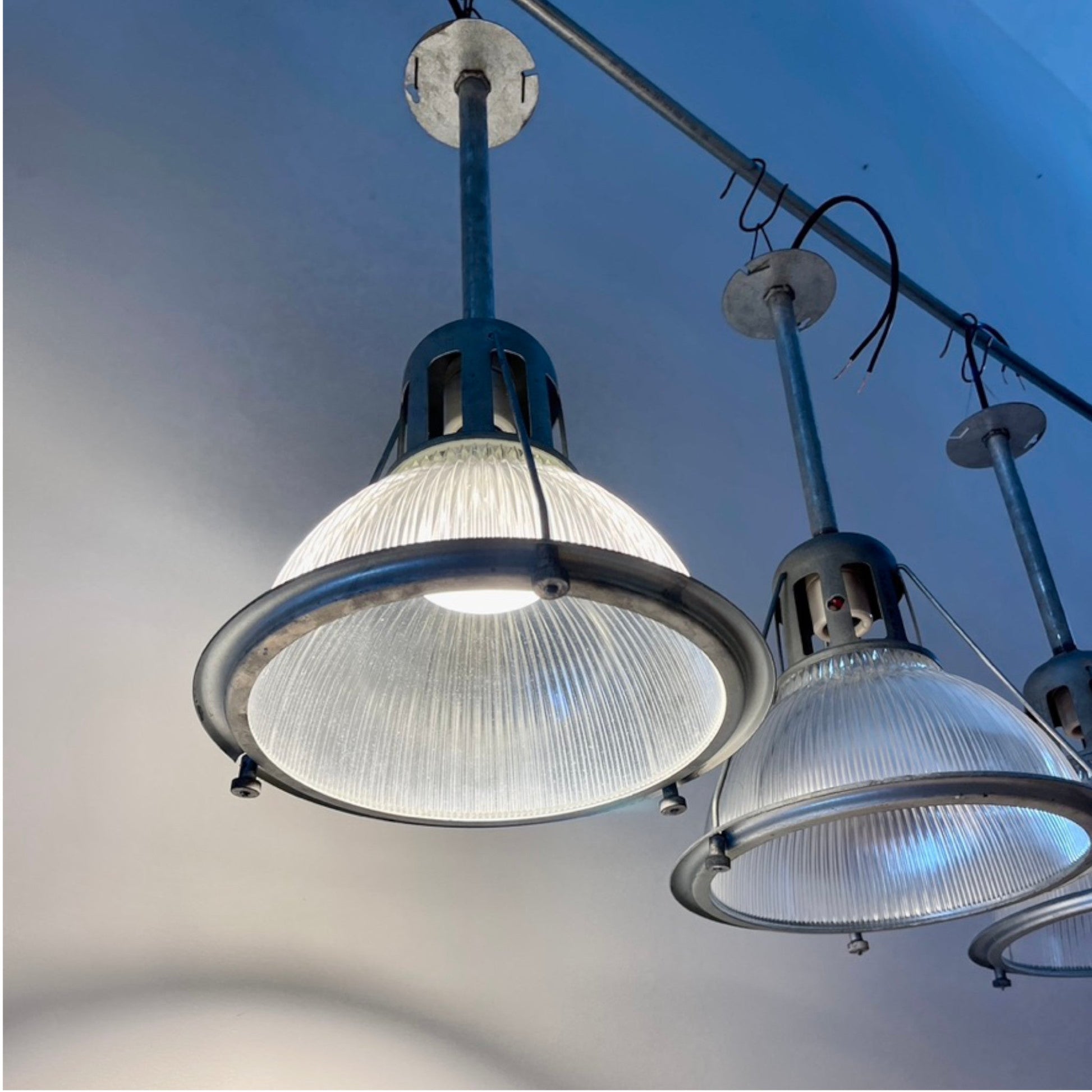 Set of Holophane Pendant Lights - Salvage-Garden