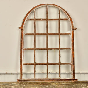 Steel Frame Window With Arched Top - Salvage-Garden