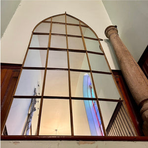 Steel Frame Window With Mirror Inserts - Salvage-Garden