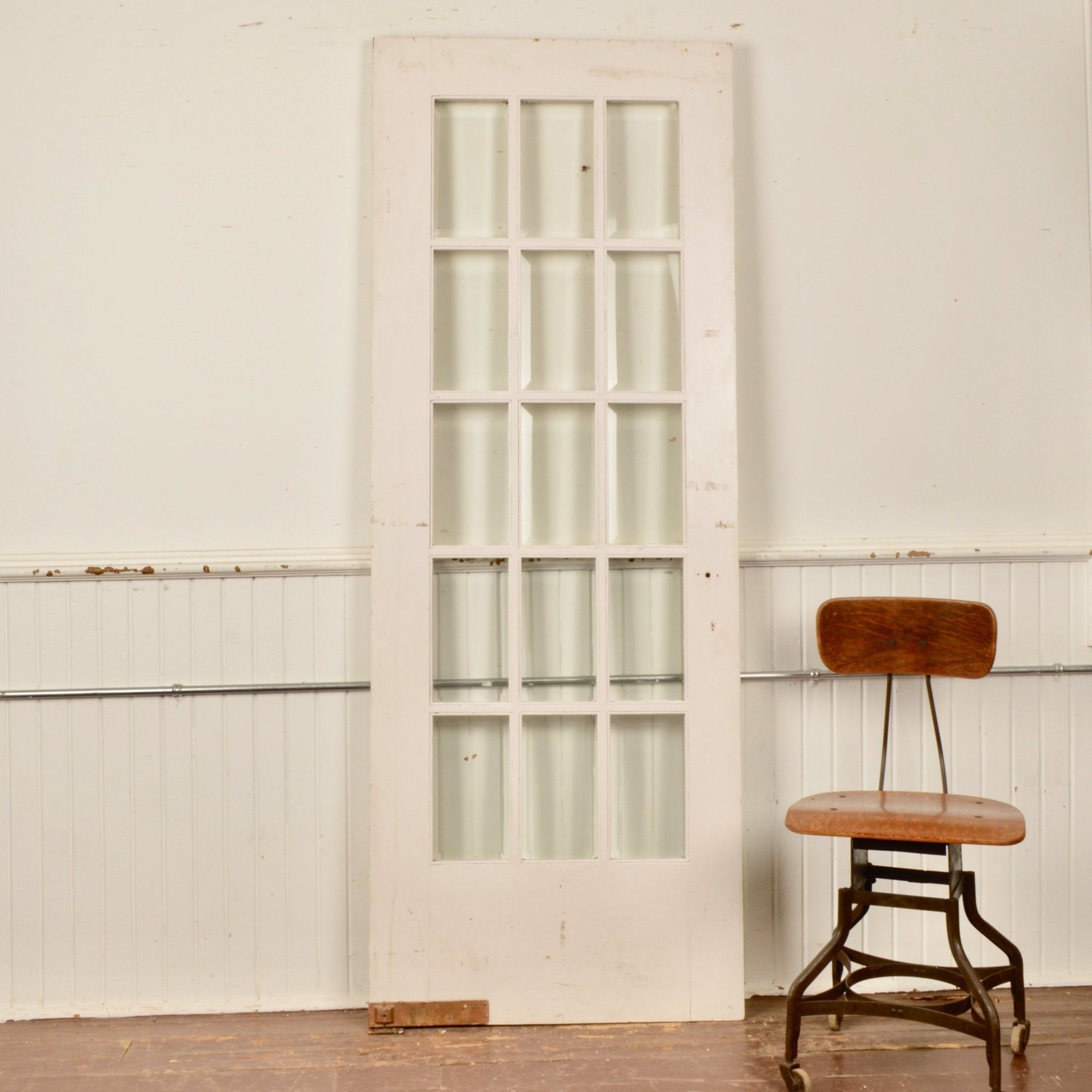 Swinging French Door With Bevelled Glass - Salvage-Garden