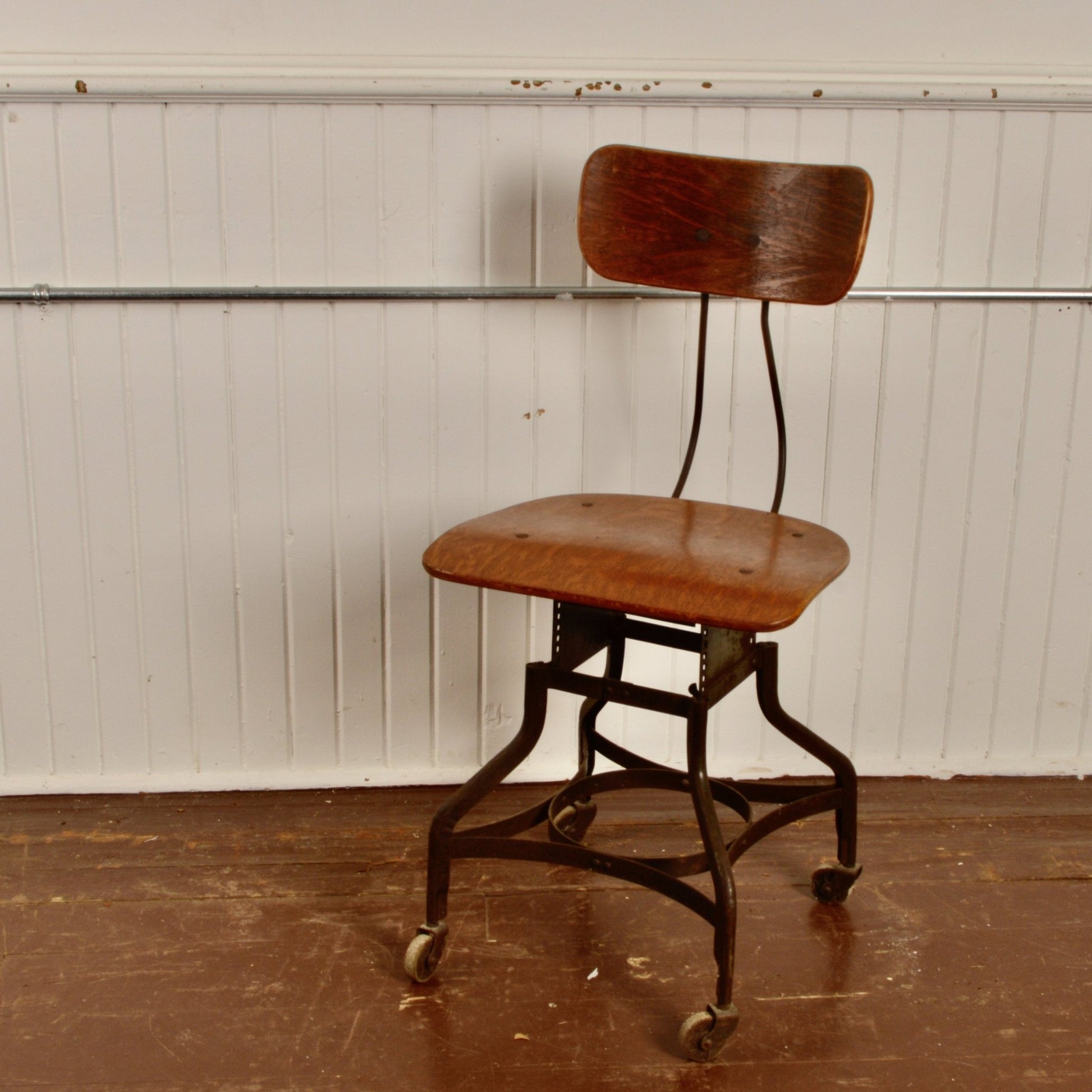 Toledo Industrial Stool on Castors - Salvage-Garden