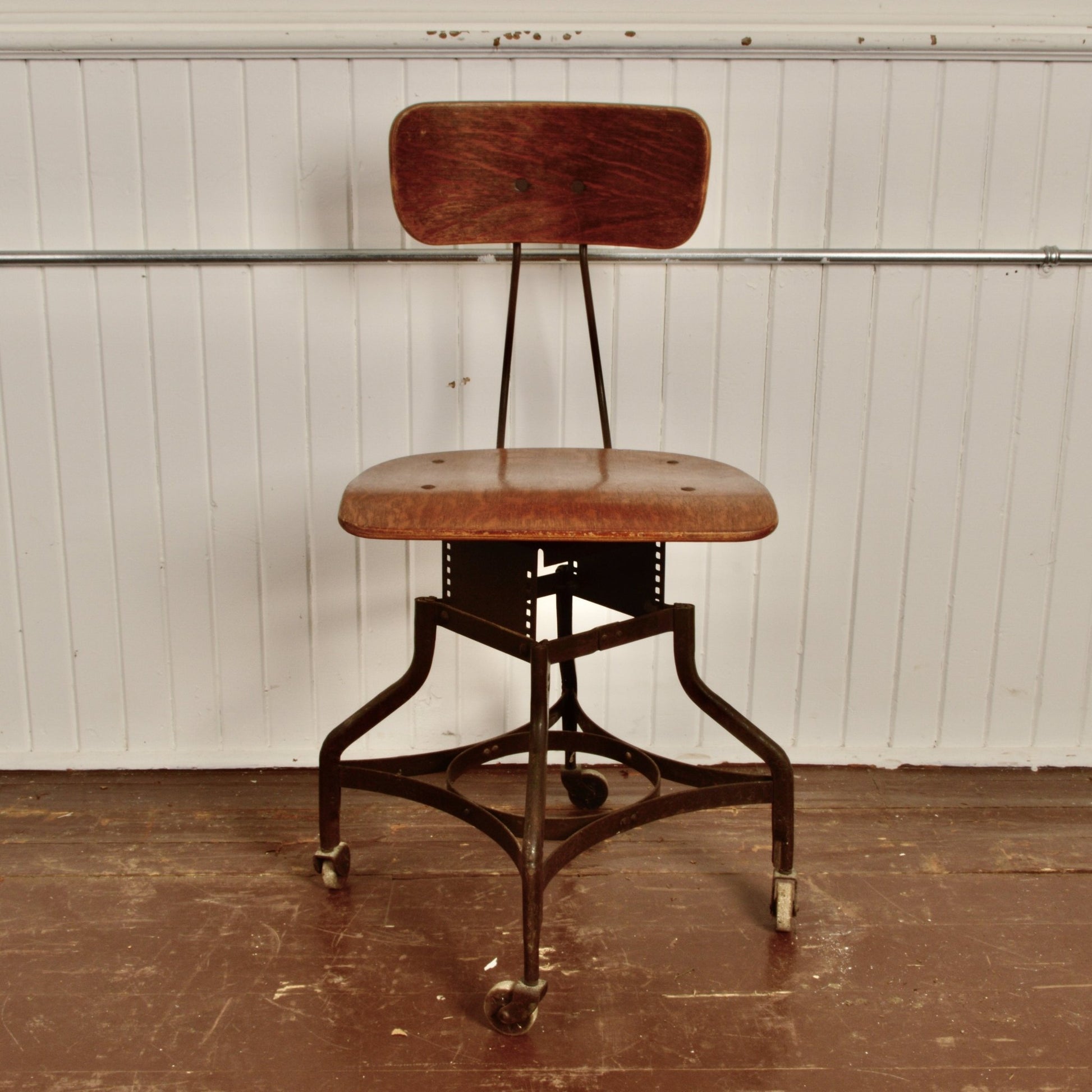 Toledo Industrial Stool on Castors - Salvage-Garden
