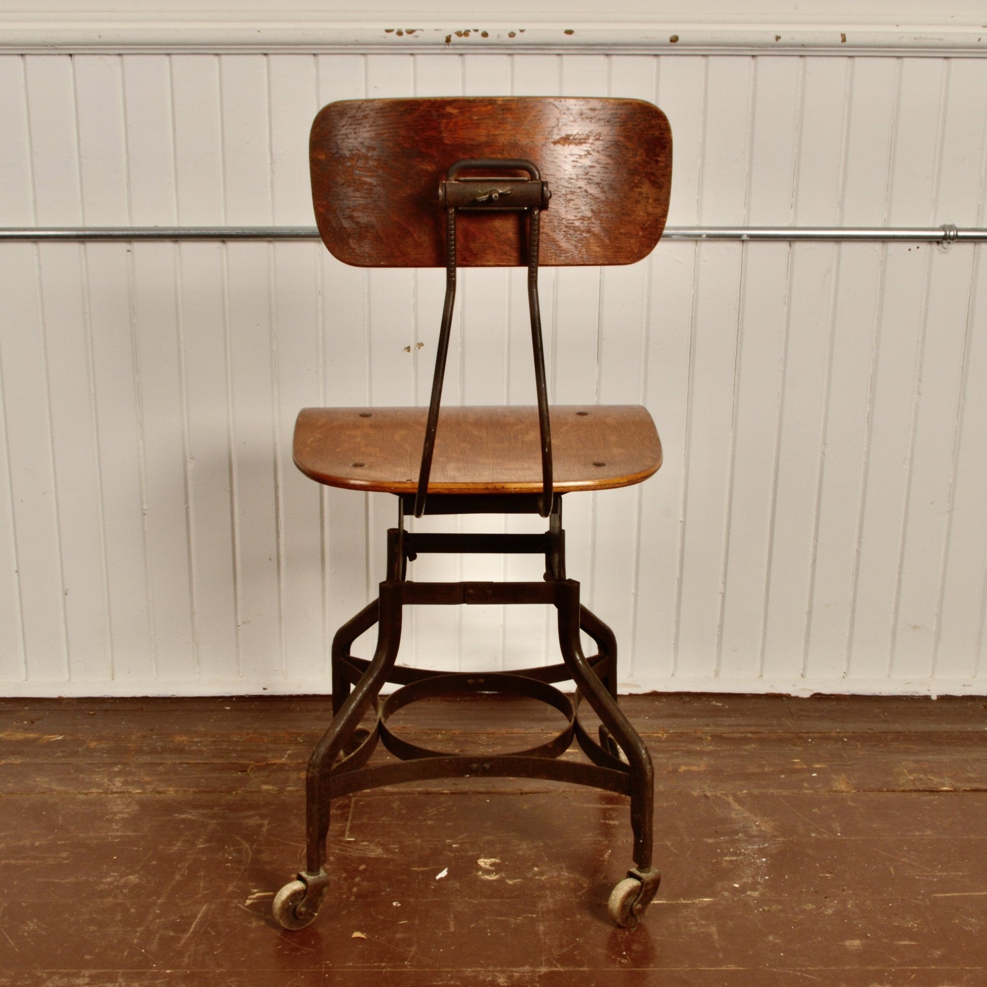 Toledo Industrial Stool on Castors - Salvage-Garden