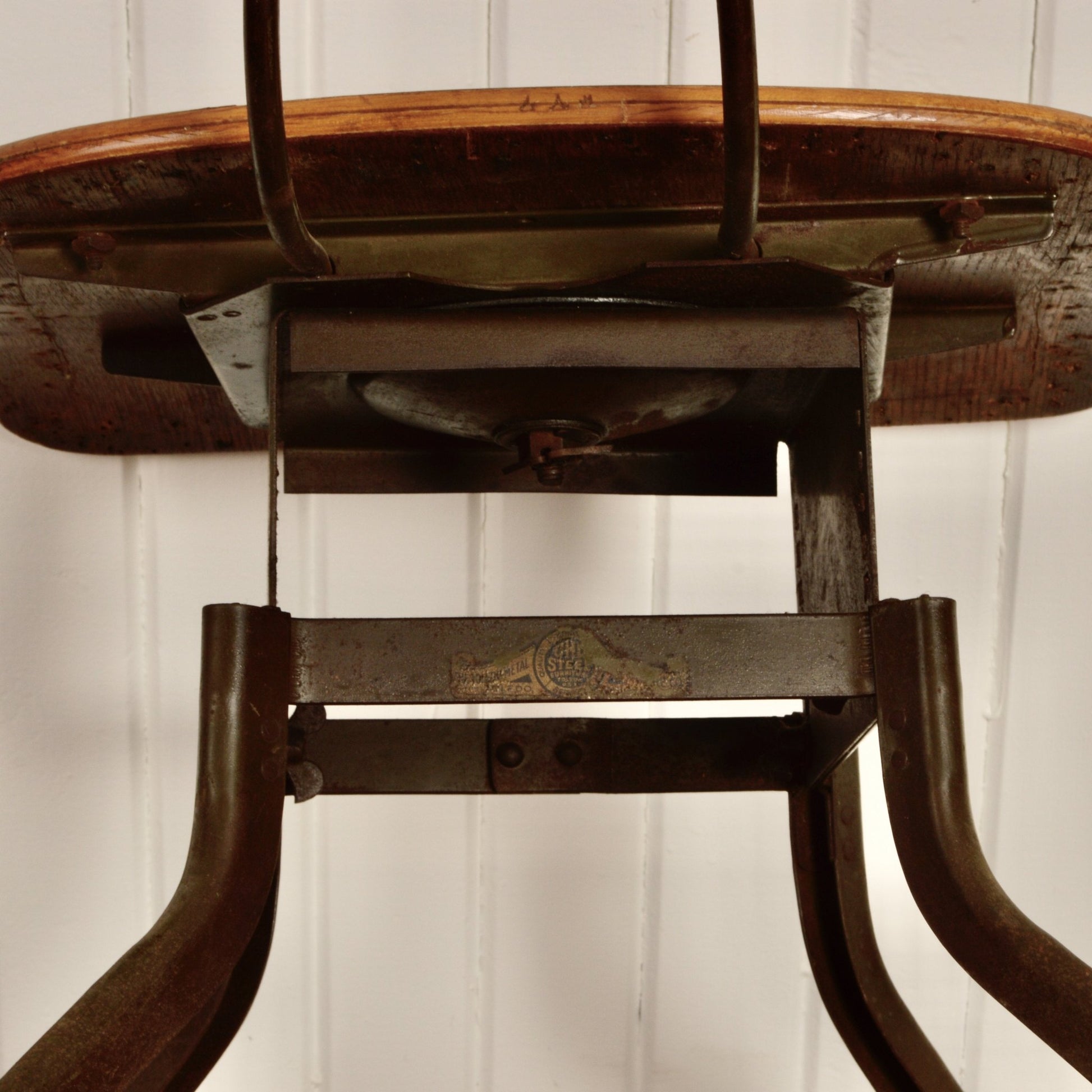 Toledo Industrial Stool on Castors - Salvage-Garden