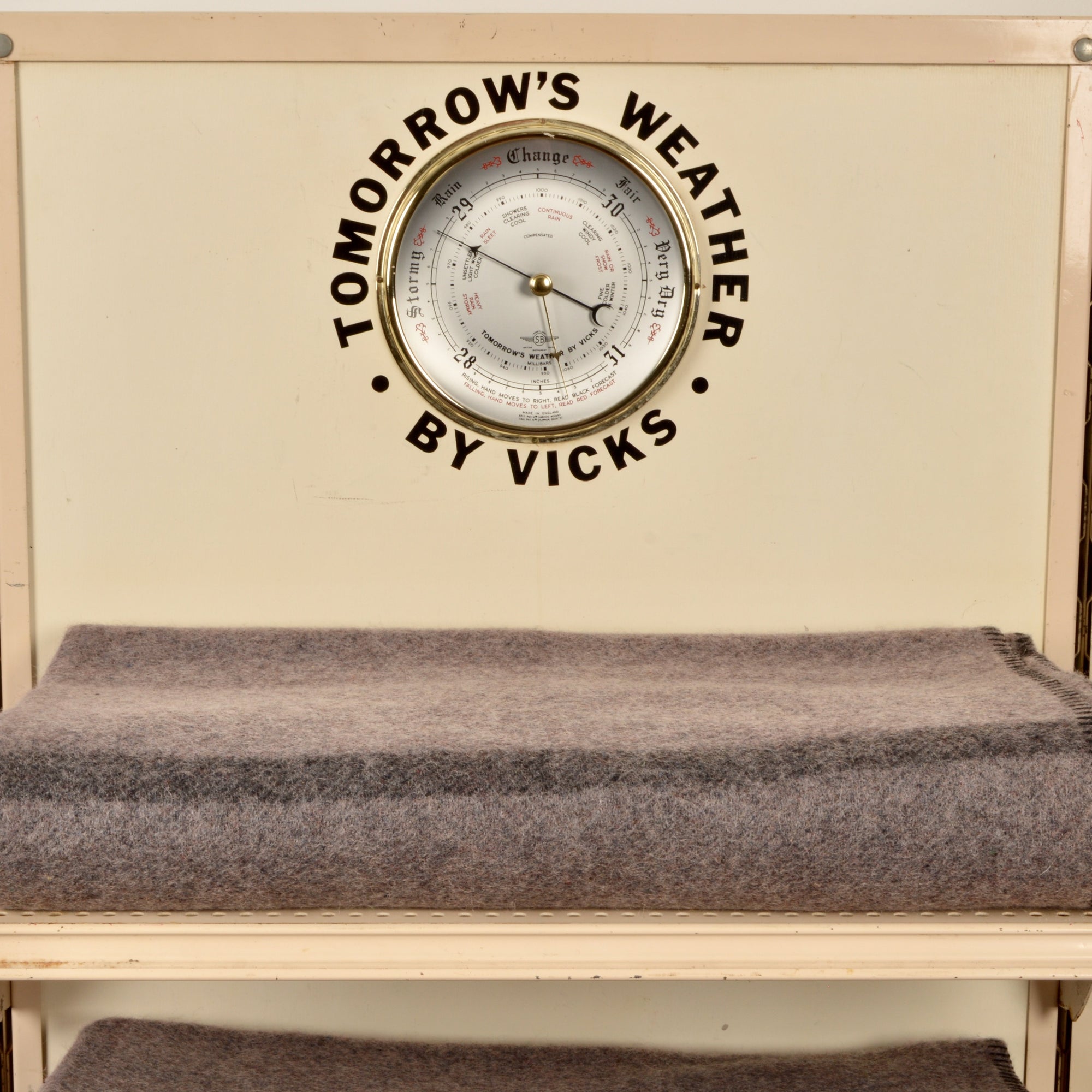 Vick's Vintage Display Rack With Barometer Salvage-Garden