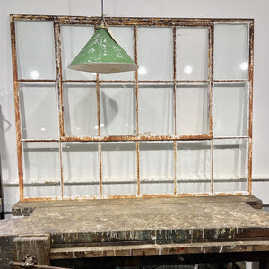 Vintage 18 Lite Factory Window With Ventilator - Salvage-Garden