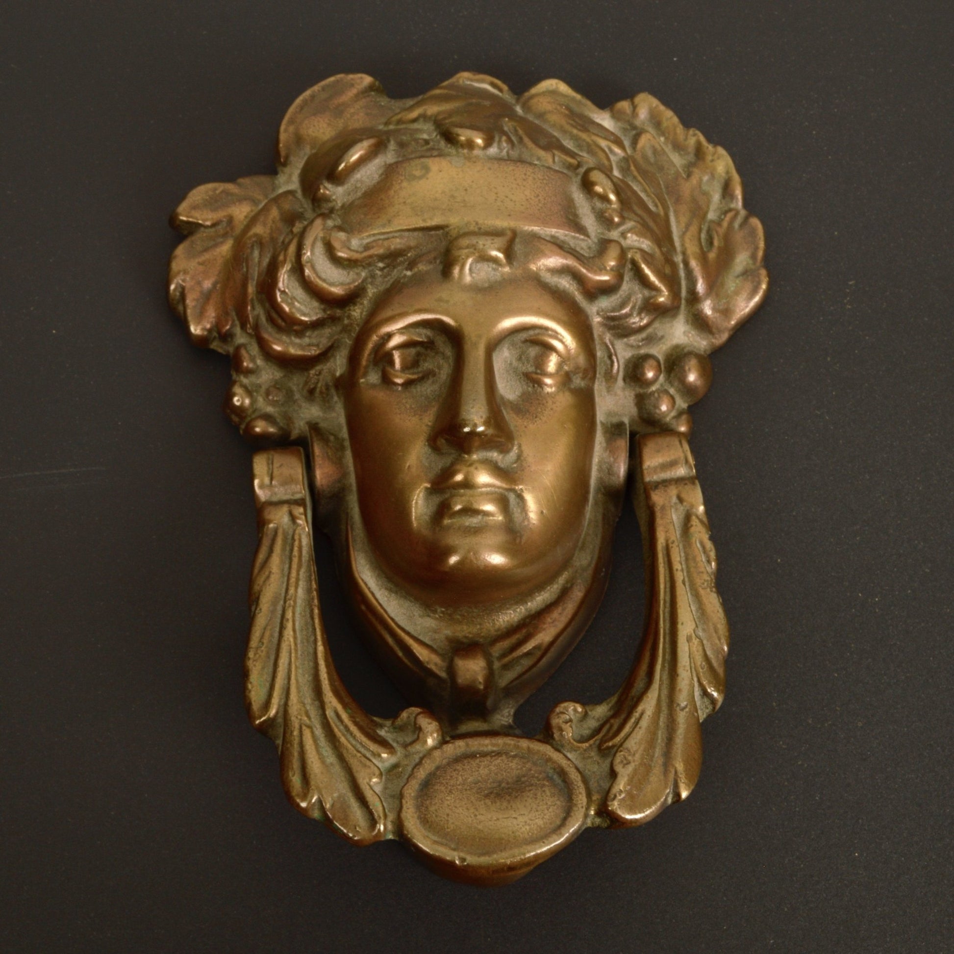 Vintage Apollo Door Knocker In Cast Bronze - Salvage-Garden